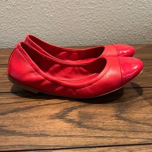 Tory Burch Red Leather Flats